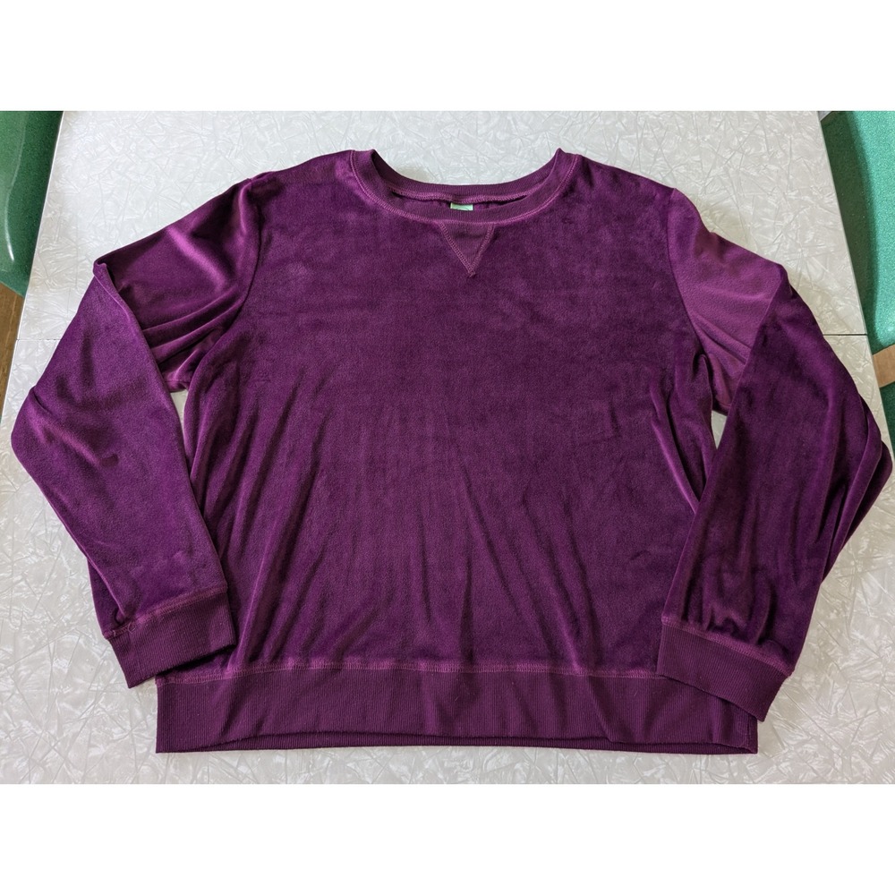 Honeydew Intimates Purple Velour Crewneck Sweatshirt Loungewear XXL